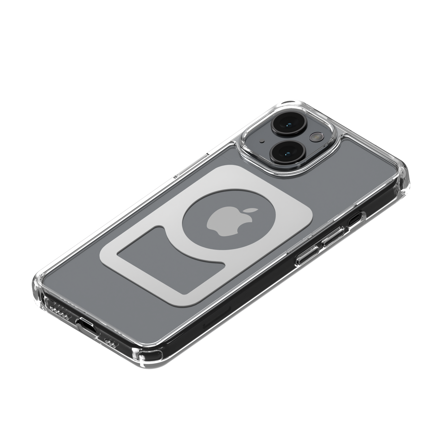 iPhone 15 clear case back, bottom, and side profile view | MBC15-CLS1