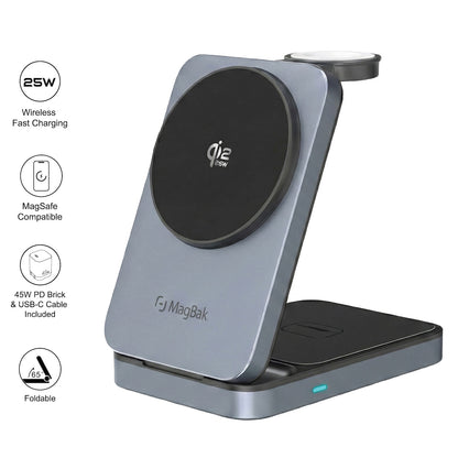 3-in-1 Qi2.2 Wireless Compact Travel Charger